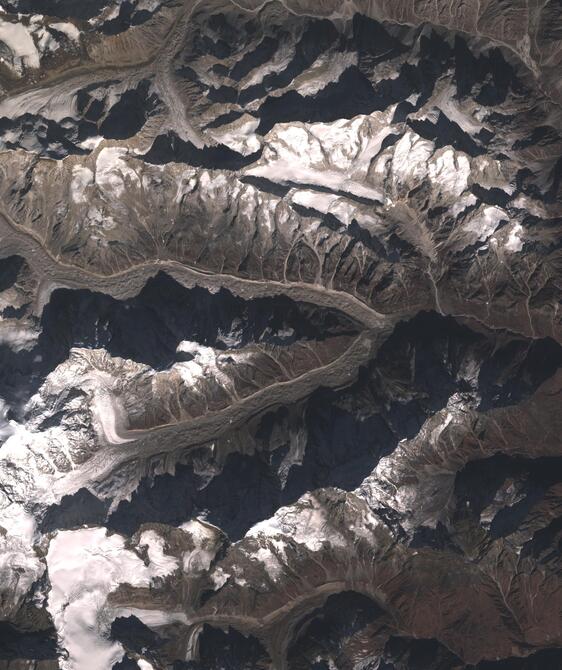 Aerial view of Satopanth Glacier