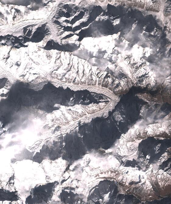 Aerial view of Satopanth Glacier