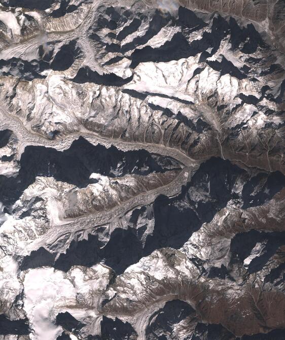 Aerial view of Satopanth Glacier