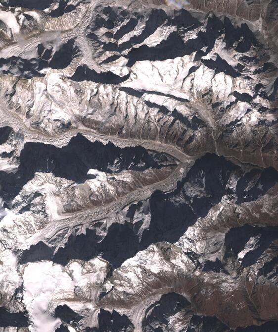 Aerial view of Satopanth Glacier