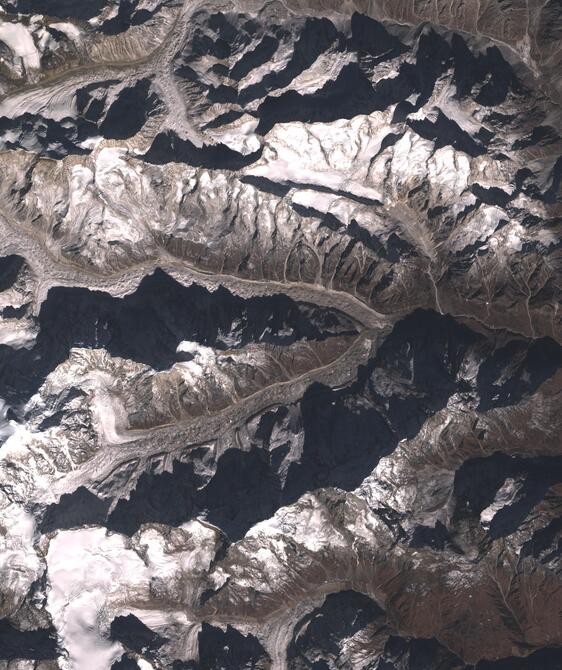 Aerial view of Satopanth Glacier