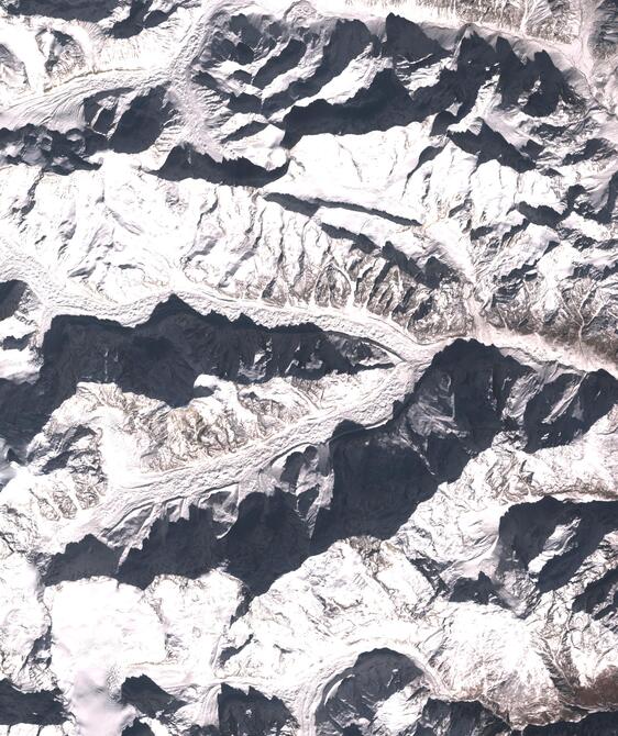Aerial view of Satopanth Glacier