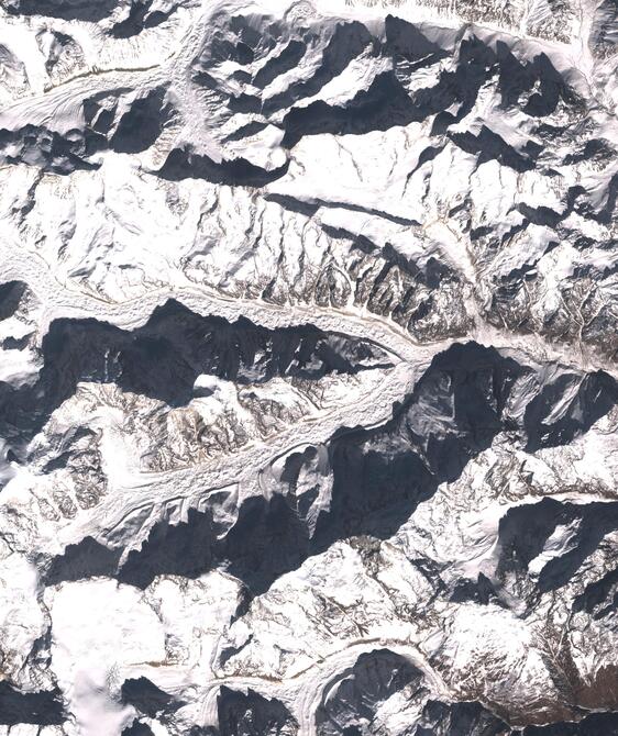 Aerial view of Satopanth Glacier