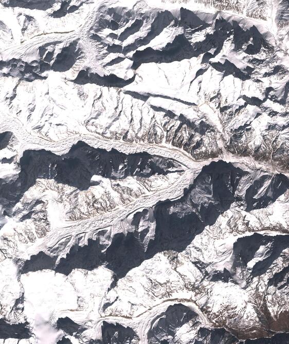 Aerial view of Satopanth Glacier