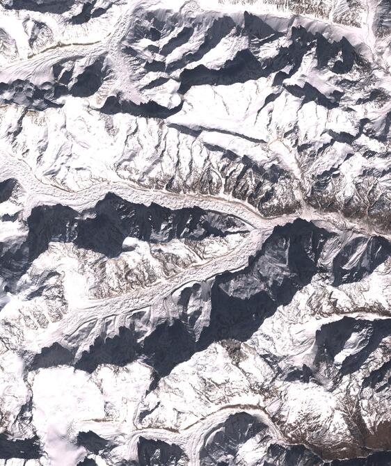 Aerial view of Satopanth Glacier