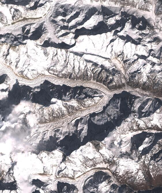Aerial view of Satopanth Glacier