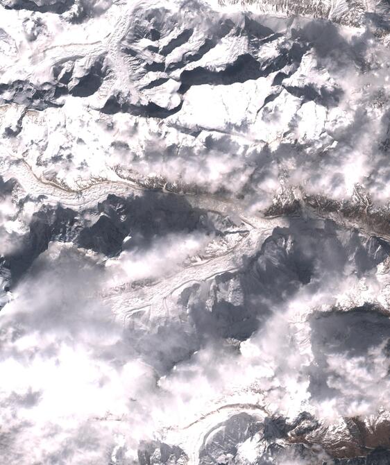 Aerial view of Satopanth Glacier