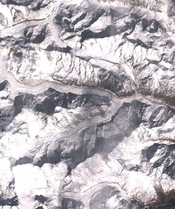 Aerial view of Satopanth Glacier