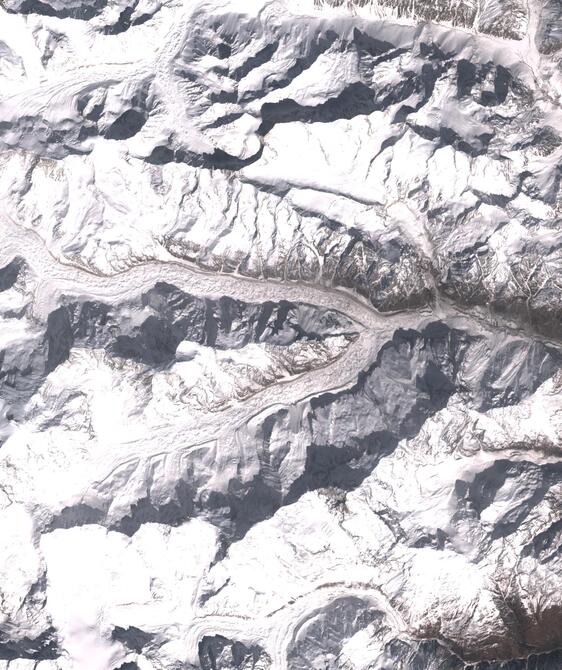 Aerial view of Satopanth Glacier