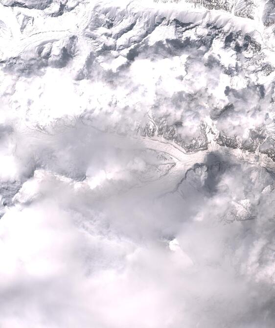Aerial view of Satopanth Glacier