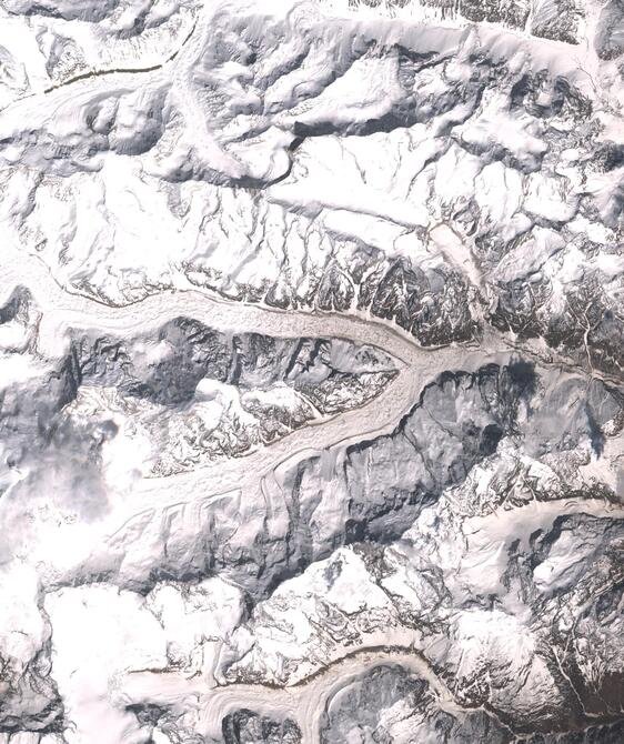 Aerial view of Satopanth Glacier