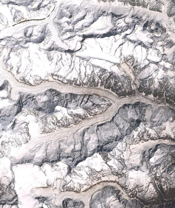Aerial view of Satopanth Glacier