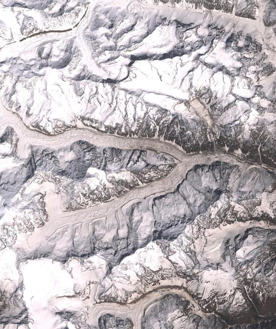Aerial view of Satopanth Glacier