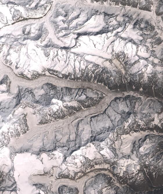 Aerial view of Satopanth Glacier