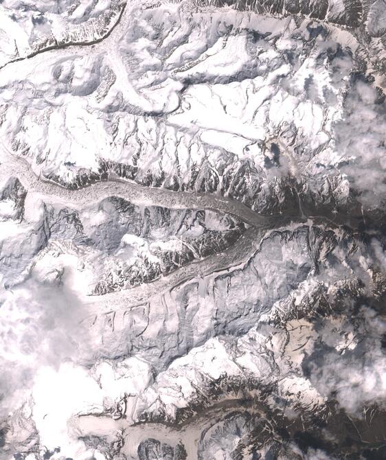 Aerial view of Satopanth Glacier