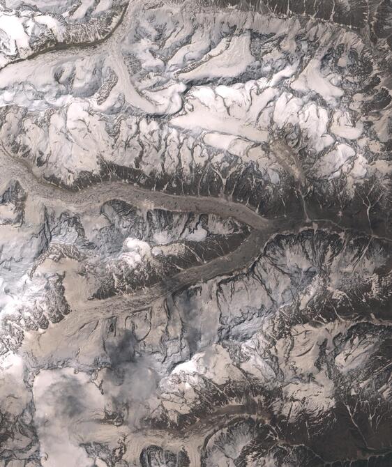 Aerial view of Satopanth Glacier