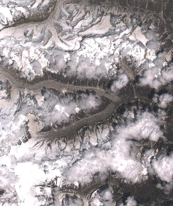 Aerial view of Satopanth Glacier