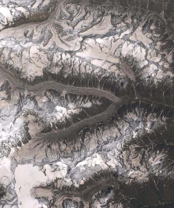 Aerial view of Satopanth Glacier