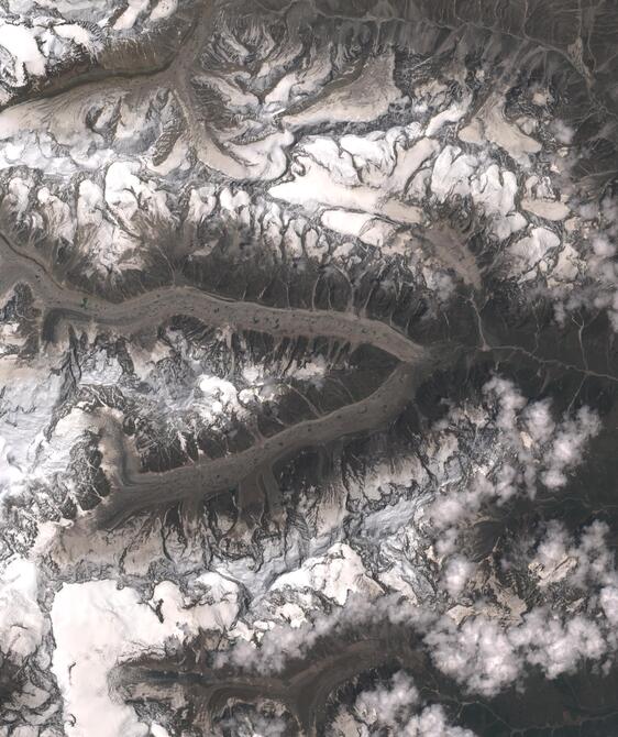 Aerial view of Satopanth Glacier