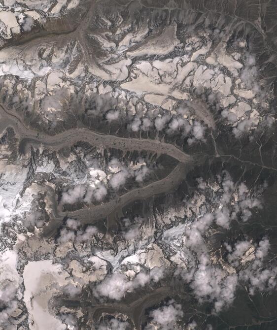 Aerial view of Satopanth Glacier