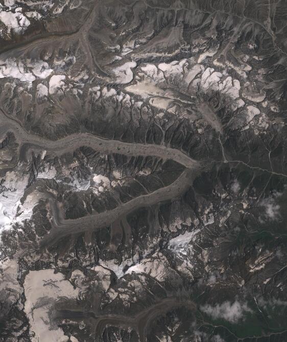 Aerial view of Satopanth Glacier