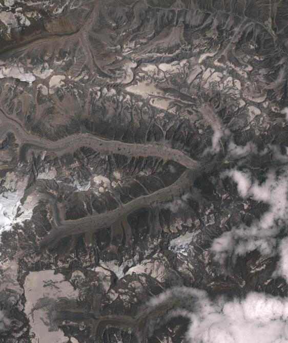 Aerial view of Satopanth Glacier