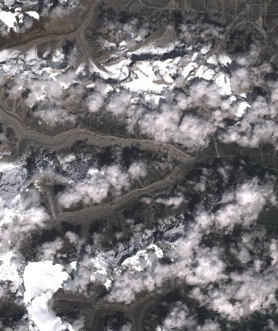 Aerial view of Satopanth Glacier