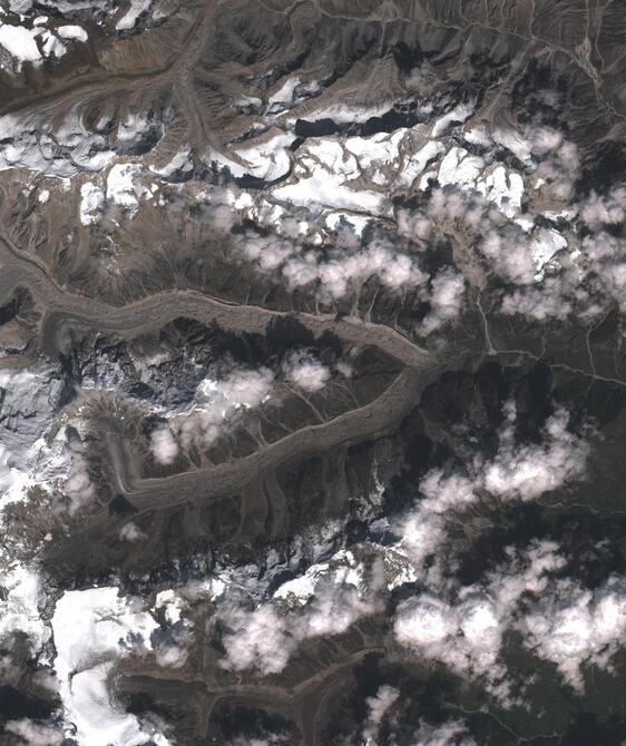 Aerial view of Satopanth Glacier