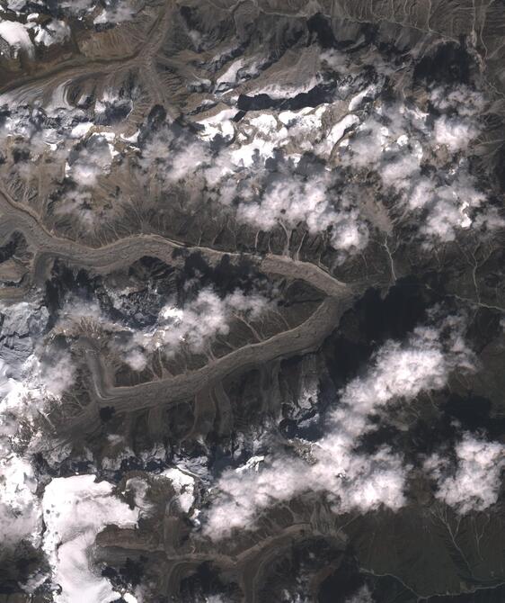 Aerial view of Satopanth Glacier