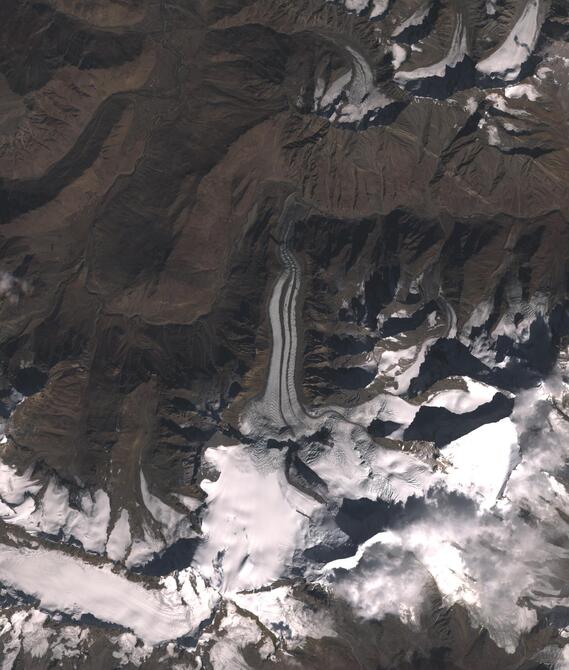 Aerial view of Shafat Glacier