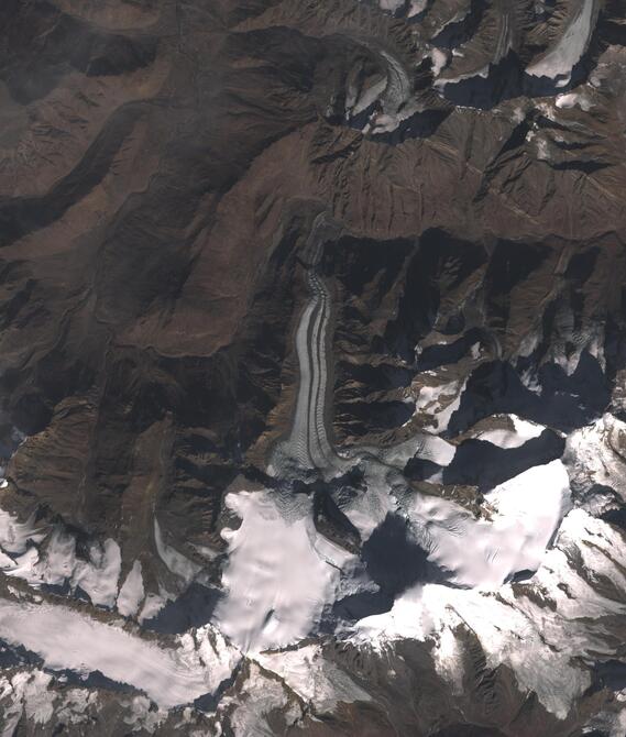 Aerial view of Shafat Glacier