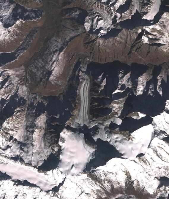 Aerial view of Shafat Glacier