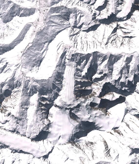 Aerial view of Shafat Glacier