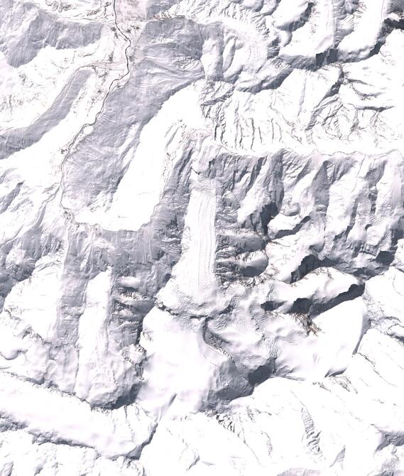 Aerial view of Shafat Glacier