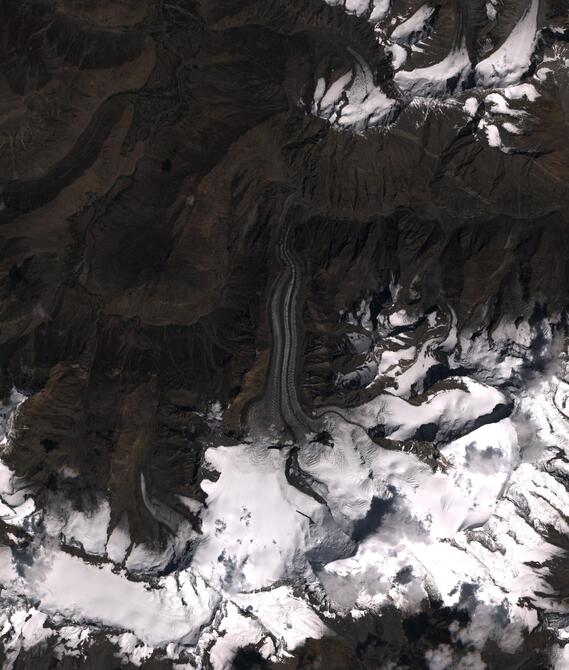 Aerial view of Shafat Glacier