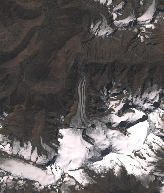 Aerial view of Shafat Glacier