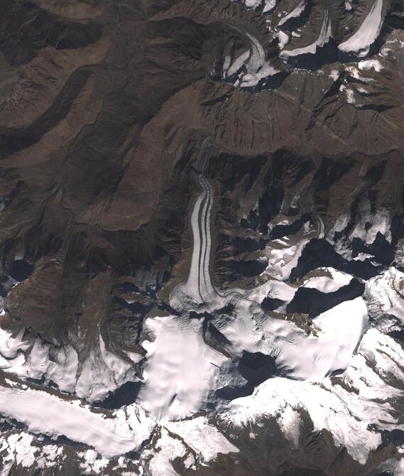 Aerial view of Shafat Glacier