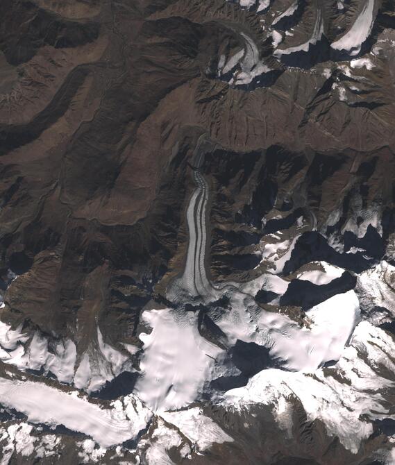 Aerial view of Shafat Glacier