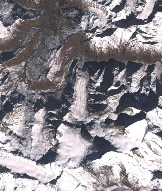 Aerial view of Shafat Glacier