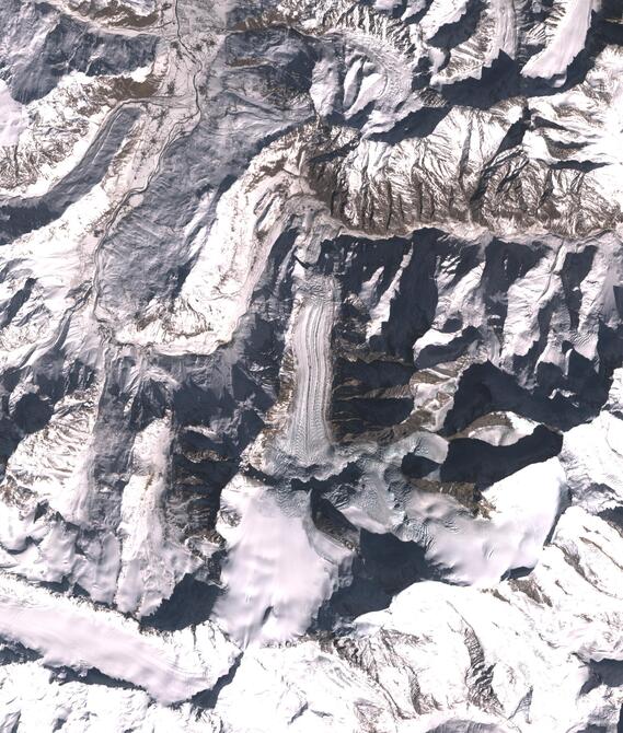 Aerial view of Shafat Glacier