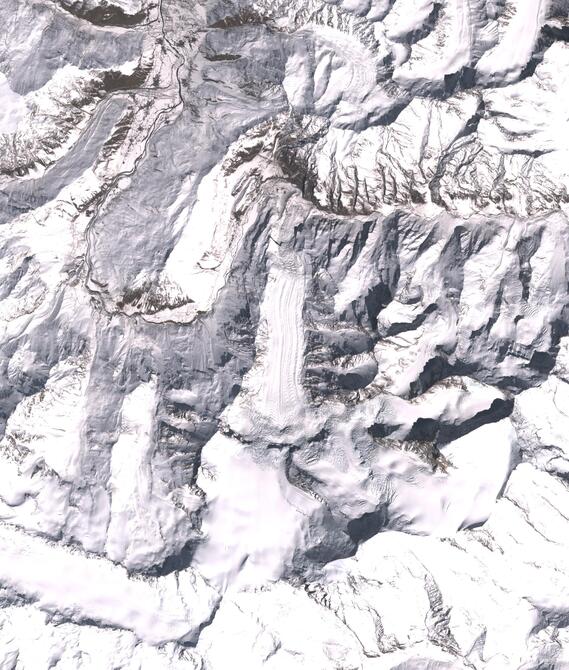 Aerial view of Shafat Glacier