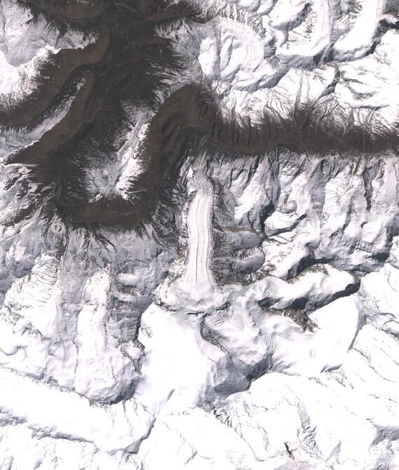 Aerial view of Shafat Glacier