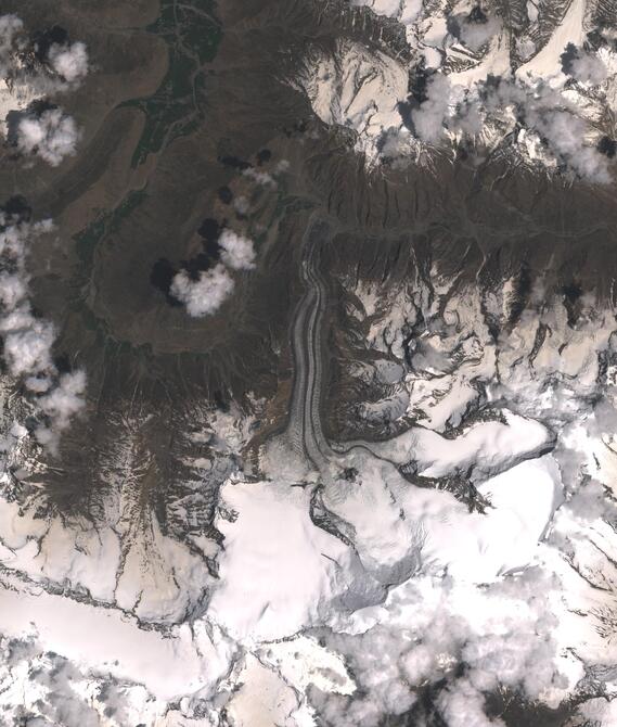 Aerial view of Shafat Glacier