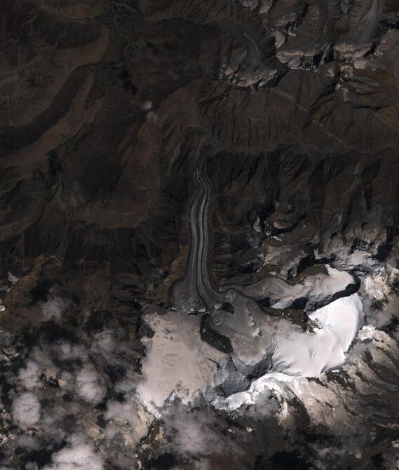 Aerial view of Shafat Glacier