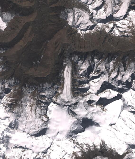 Aerial view of Shafat Glacier