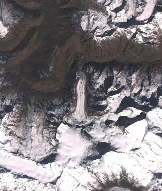 Aerial view of Shafat Glacier