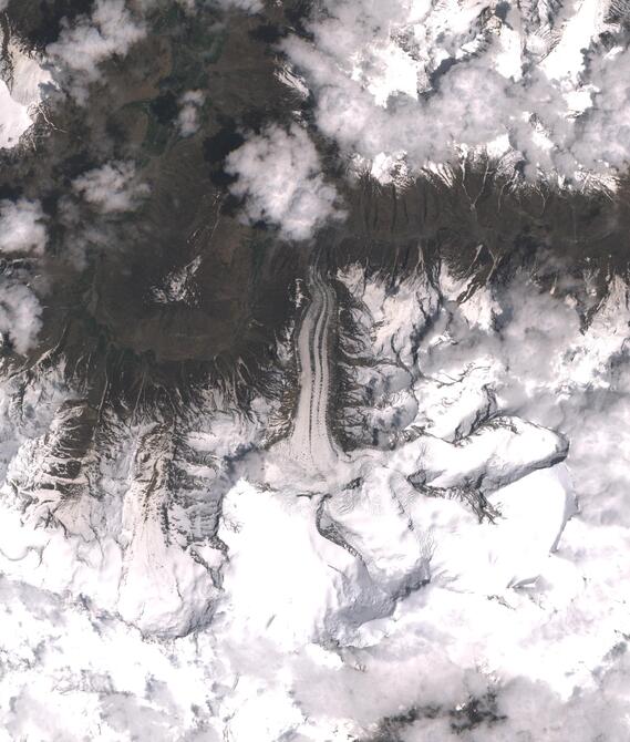 Aerial view of Shafat Glacier