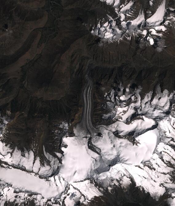 Aerial view of Shafat Glacier