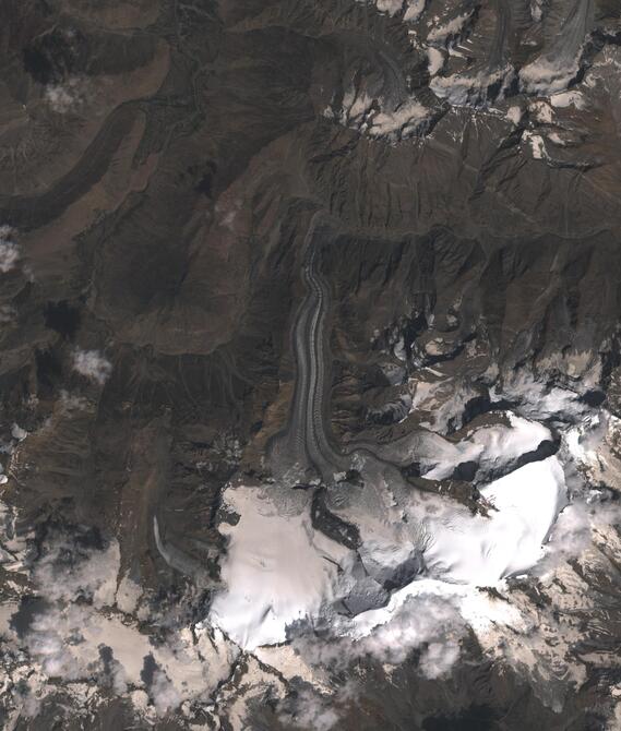 Aerial view of Shafat Glacier