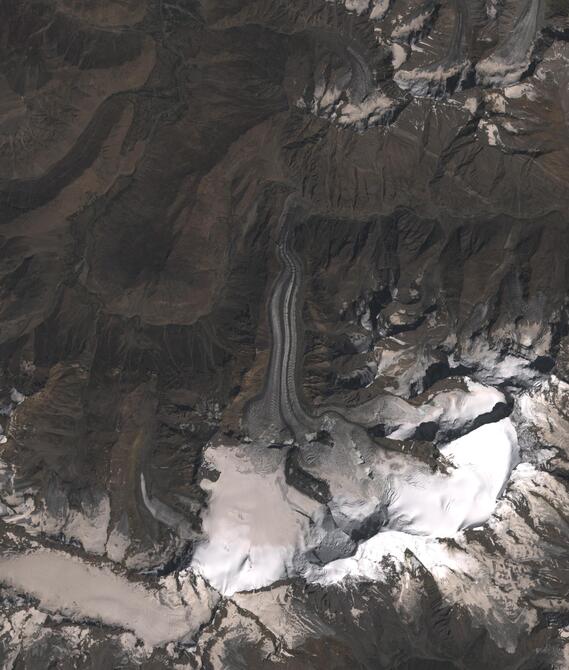 Aerial view of Shafat Glacier